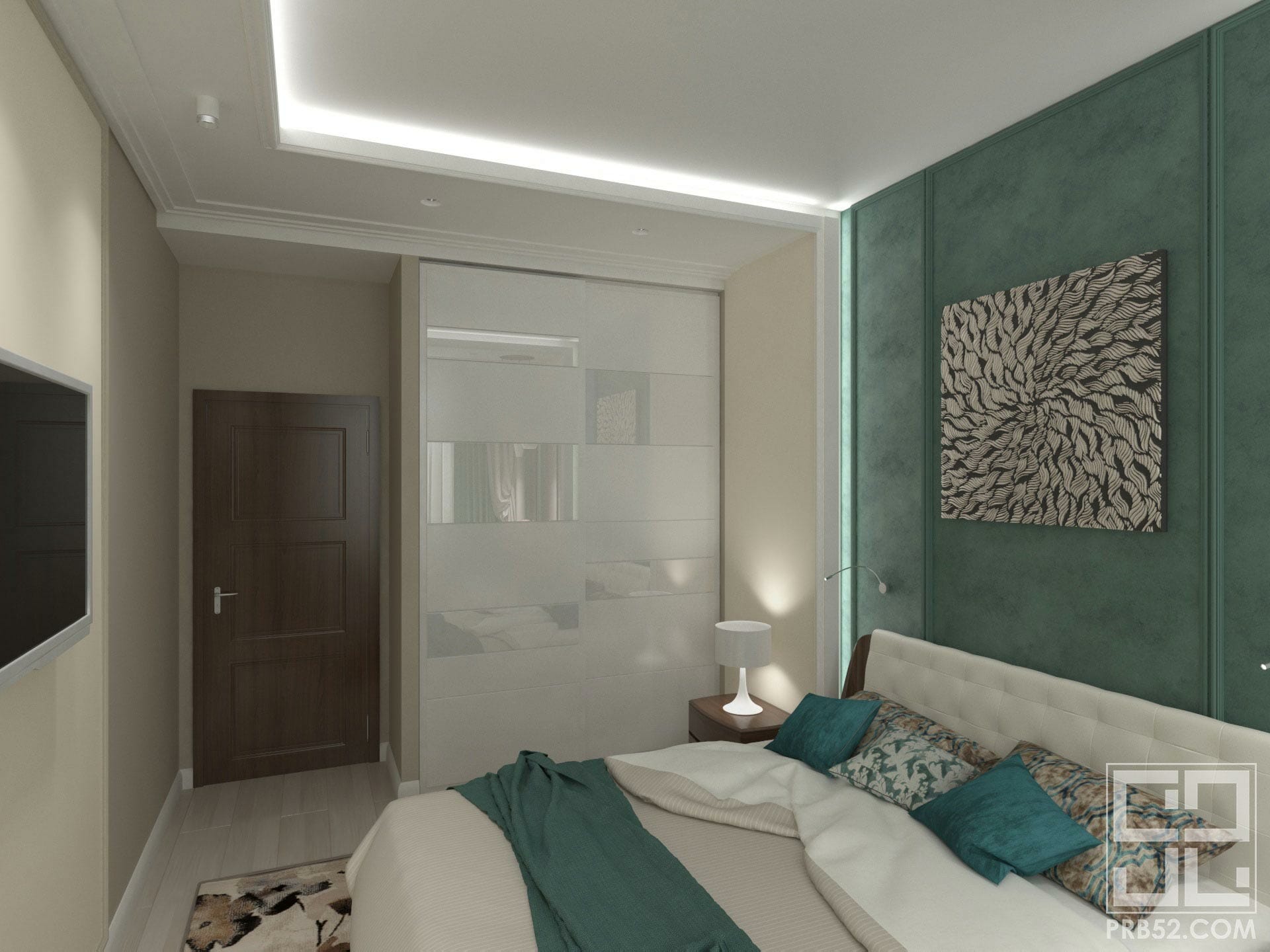 дизайн интерьера спальни с подсветкой