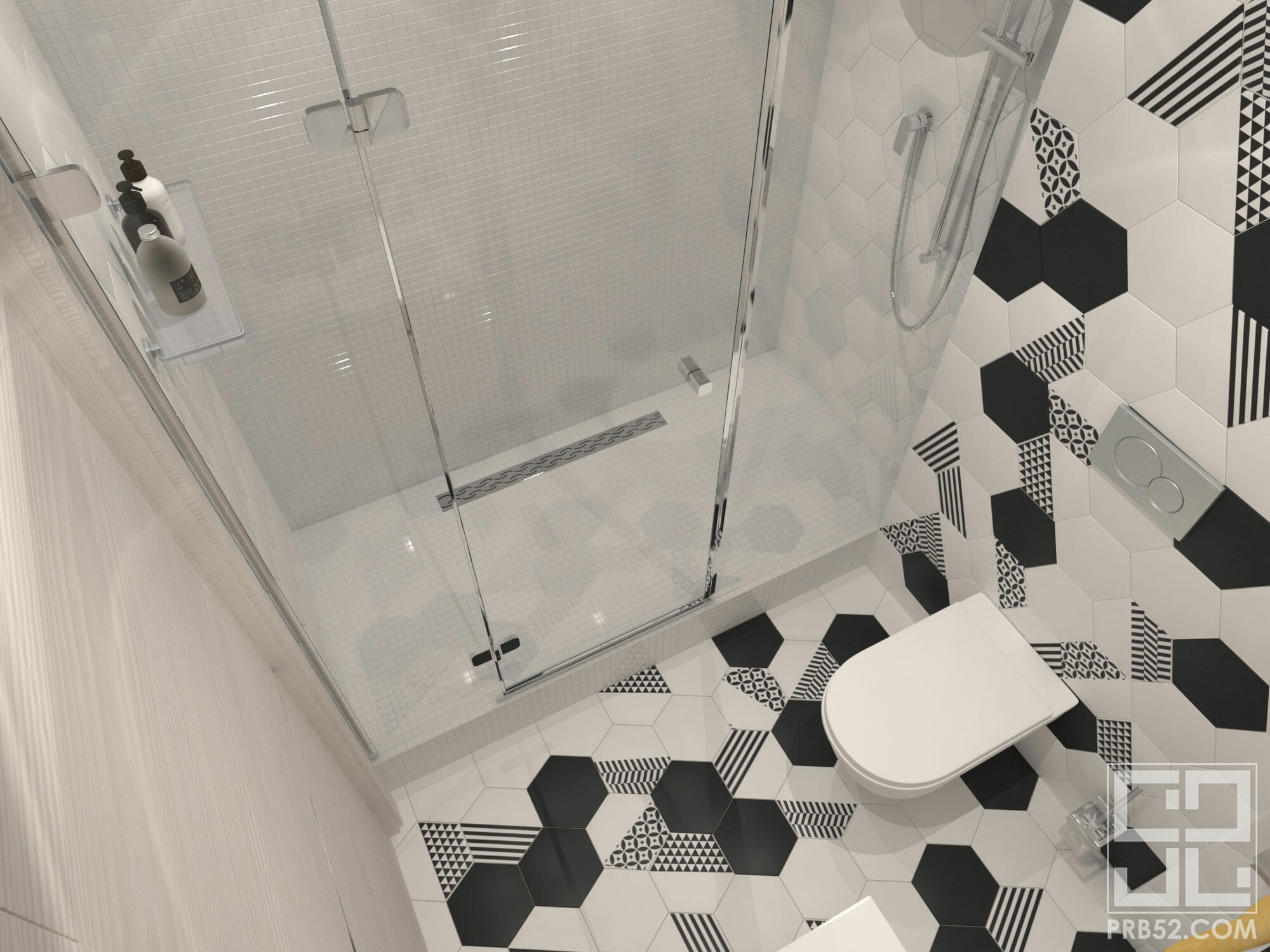 дизайн интерьера ванной комнаты с совмещенным санузлом